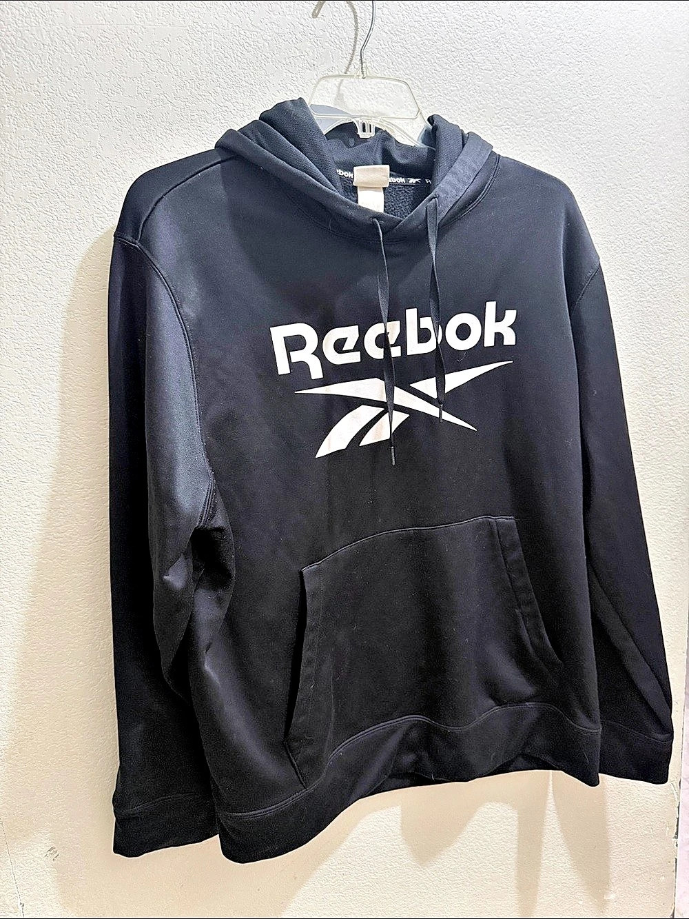 Reebok Logo Pullover Hoodie in Black Size XXL